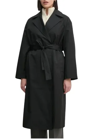 Calvin Klein Femme, Manteaux, Noir, Taille: 34 FR Trench en Coton Confortable