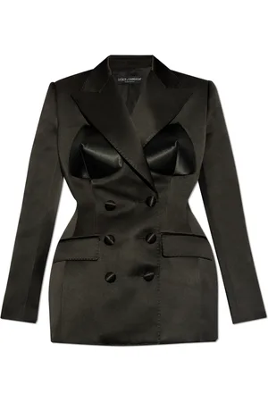 Dolce & Gabbana Femme, Vestes, Noir, Taille: 38 FR Blazer en soie