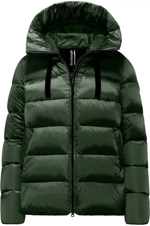 Bomboogie Femme, Vestes, Vert, Taille: 40 FR Doudoune en Nylon Brillant avec Capuche