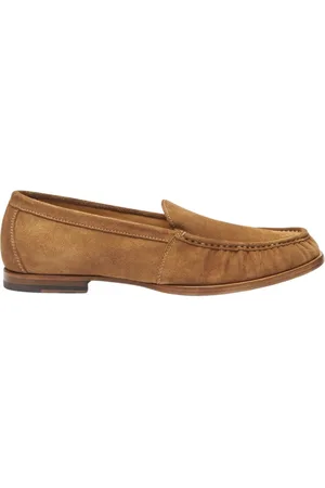 Scarosso Homme, Chaussures, Brun, Taille: 48 EU Mocassins en daim faits main avec coutures froncées