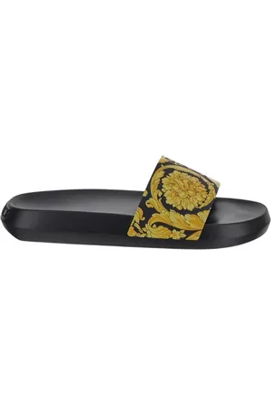 VERSACE Homme, Chaussures, Noir, Taille: 40 EU Mules à Imprimé Baroque