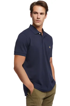 Brooks Brothers Homme, Tops, Bleu, Taille: 2XL Polo Slim Fit à Manches Courtes en Pique