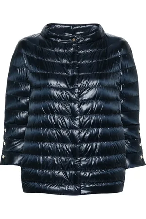 HERNO Femme, Vestes, Bleu, Taille: 44 FR Veste Rembourrée Bleu Marine Matelassée