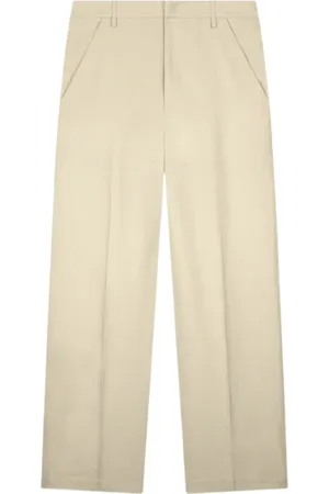 Dondup Femme, Pantalons, Jaune, Taille: W29 Pantalon Large en Twill de Viscose et Lin