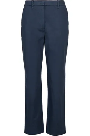 Bomboogie Femme, Pantalons, Bleu, Taille: 40 FR Cotton satin pants with chino pocket