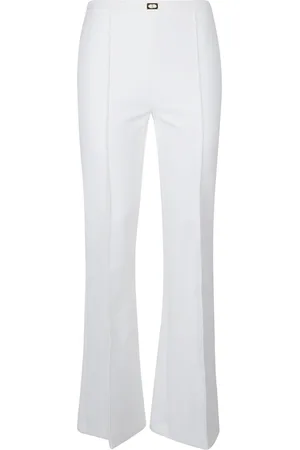Elisabetta Franchi Femme, Pantalons, Blanc, Taille: 40 FR Pantalon Essentiel