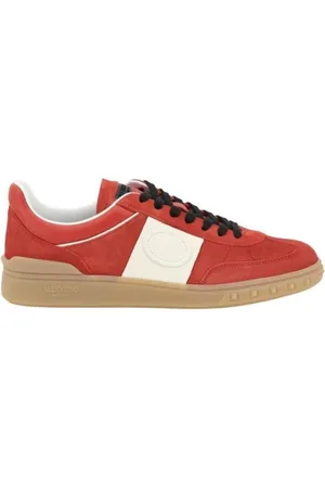 VALENTINO GARAVANI Homme, Chaussures, Rouge, Taille: 40 EU Baskets en daim avec logo V en relief et détails Rockstud