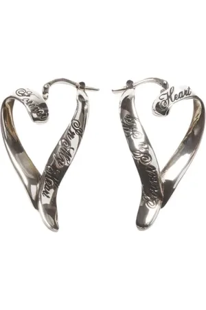 Acne Studios Femme, Accessoires, Gris, Taille: ONE Size Boucles d`oreilles argent antique en forme de cœur