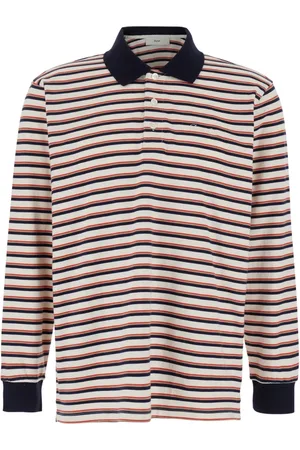 DUNST Homme, Tops, Multicolore, Taille: L Polo rayé avec broderie du logo