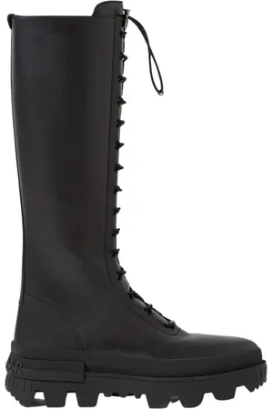 Moncler Femme, Chaussures, Noir, Taille: 38 EU Vail Leather High Bottes