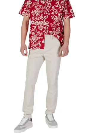 Tommy Hilfiger Homme, Pantalons, Blanc, Taille: W31 L32 Pantalon Slim Collection Printemps/Été Mélange Coton