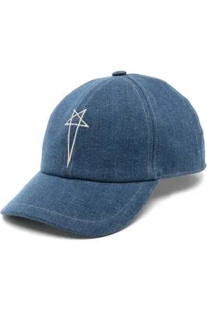 Rick Owens Homme, Accessoires, Bleu, Taille: M Ombre Sombre Casquette Bleu Indigo
