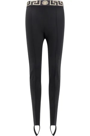 VERSACE Femme, Pantalons, Noir, Taille: 36 FR Leggings noirs avec motif Medusa