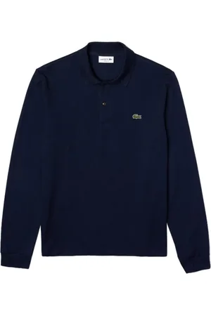 Lacoste Homme, Tops, Bleu, Taille: M Polo Bleu à Col et Poignets Côtelés