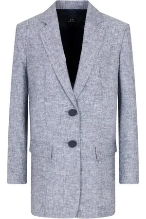 Armani Exchange Femme, Vestes, Bleu, Taille: 40 FR Monopetto Logo Blazer Vestes