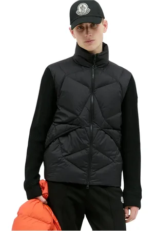 Moncler Homme, Vestes, Noir, Taille: M Cardigan Zippé en Laine Rembourrée