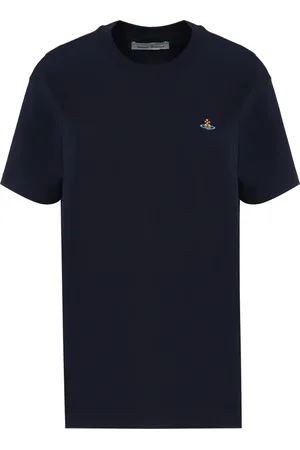 Vivienne Westwood Femme, Tops, Bleu, Taille: 38 FR T-shirt en coton côtelé