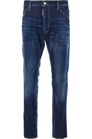 Dsquared2 Homme, Jeans, Bleu, Taille: L Jean Stretch en Denim Bleu avec Logo Patch