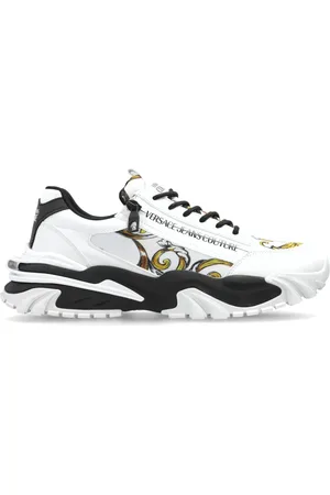 VERSACE Homme, Chaussures, Blanc, Taille: 45 EU Baskets avec logo imprimé