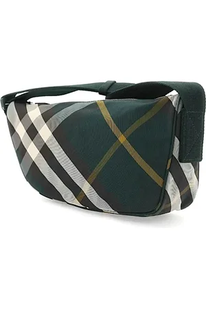 Burberry Homme, Sacs, Vert, Taille: ONE Size Sac en Cuir Élégant