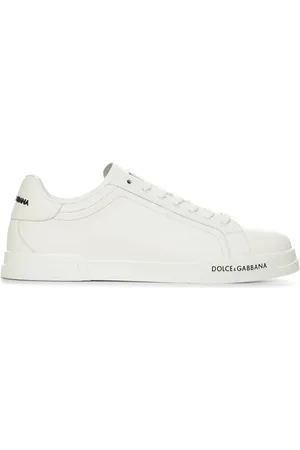 Dolce & Gabbana Homme, Chaussures, Blanc, Taille: 40 EU Baskets en Cuir Blanc à Lacets