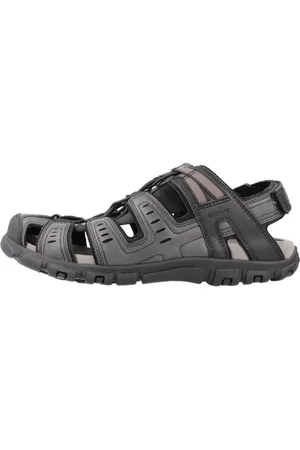 Geox Homme, Chaussures, Noir, Taille: 41 EU Sandales Plates pour Homme pour Occasions Décontractées