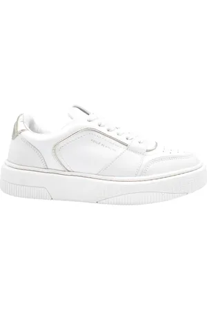 Voile blanche Femme, Chaussures, Blanc, Taille: 39 EU Baskets en cuir avec semelle en caoutchouc