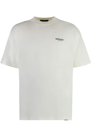 Represent Homme, Tops, , Taille: L T-shirt en coton à col rond avec imprimé au dos
