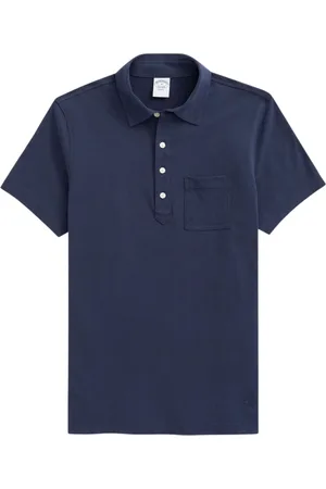 Brooks Brothers Homme, Tops, Bleu, Taille: 2XL Polo Vintage en Jersey de Coton Marine