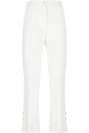 Elisabetta Franchi Femme, Pantalons, , Taille: 40 FR Pantalon Crêpe Ivoire avec Poches