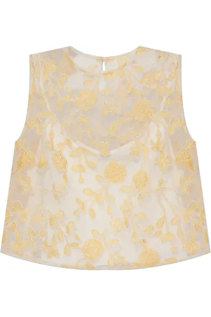 ROTATE Femme, Tops, Jaune, Taille: 42 FR Haut avec des appliques scintillantes