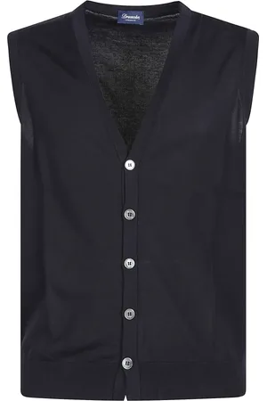 DRUMOHR Homme, Vestes, Bleu, Taille: 2XL Gilet en Laine Élégant pour Homme
