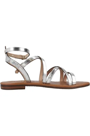 Geox Femme, Chaussures, Gris, Taille: 37 EU Sandales plates élégantes pour femmes