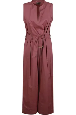 Woolrich Femme, Robes, Brun, Taille: 42 FR Robe Longue Beige en Coton avec Col en V