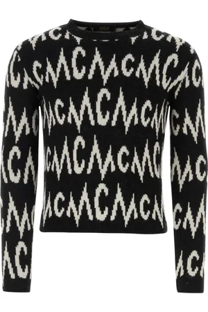 MCM Homme, Pulls, Noir, Taille: M Pull en Mélange de Cachemire Noir