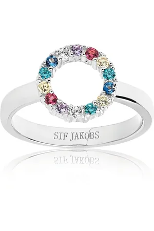 Sif Jakobs Femme, Accessoires, Gris, Taille: 56 MM Élégante Bague Piccolo avec Zircons Colorés