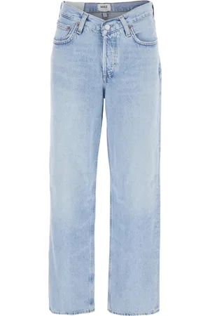 AGOLDE Femme, Jeans, Bleu, Taille: W27 Jean Bleu à Jambe Large avec Patch Logo