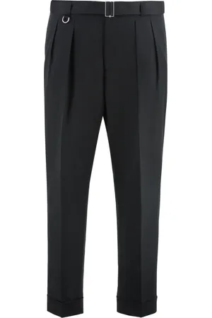 Paolo Pecora Homme, Pantalons, Noir, Taille: M Pantalon Chino Slim Fit avec Revers aux Chevilles