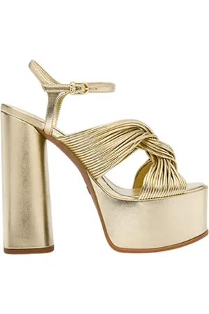 Michael Kors Femme, Chaussures, Jaune, Taille: 36 EU Sandales plates métalliques avec boucle de fermeture