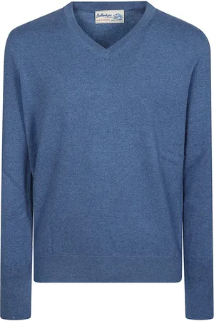 BALLANTYNE Homme, Pulls, Bleu, Taille: L Pull col V classique