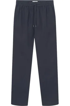 Les Deux Homme, Pantalons, Bleu, Taille: XS Pantalon en lin Patrick
