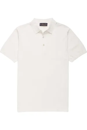 Brooks Brothers Homme, Tops, Blanc, Taille: M Polo en coton Makò