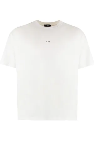 A.P.C. Homme, Tops, Blanc, Taille: S T-shirt Kyle en coton à col rond