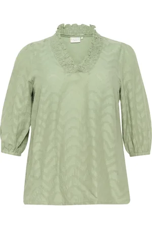 Kaffe Femme, Blouses et Chemises, Vert, Taille: 44 FR Chemisier Vert Floral