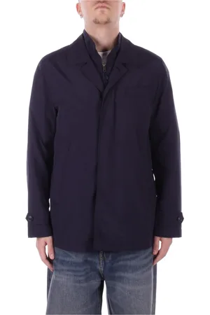FAY Homme, Vestes, Bleu, Taille: L Manteaux Bleus avec Fermeture Éclair et Boutons