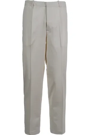 Circolo Homme, Pantalons, Gris, Taille: L Pantalon en lin avec fermeture bouton