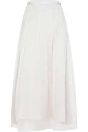Brunello Cucinelli Femme, Jupes, Blanc, Taille: 38 FR Jupe Plissée en Organza