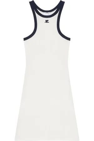 Courrèges Femme, Robes, Blanc, Taille: 38 FR Robe Bianco E Blu Navy