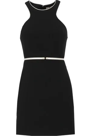 Elisabetta Franchi Femme, Robes, Noir, Taille: 42 FR Robe Crêpe Noire avec Col Rond