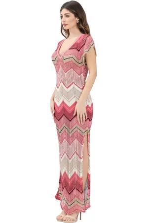 AKEP Femme, Robes, Multicolore, Taille: 38 FR Robe Longue Tricotée Multicolore